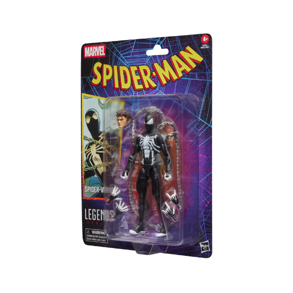 Marvel Legends Spider-Man Retro Card Spider-Venom Action Figure Hasbro