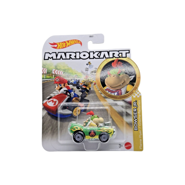 Hot Wheels Mario Kart Bowser Jr Flame Flyer Die-Cast Kart – Nintendo Racing Collectible