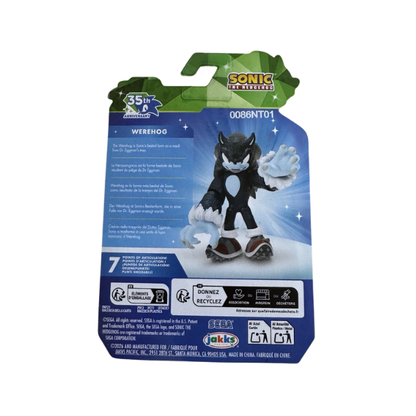 Sonic the Hedgehog Werehog 2.5 Inch Action Figure – Jakks Pacific Sonic 35th Anniversary Collectible Figure
