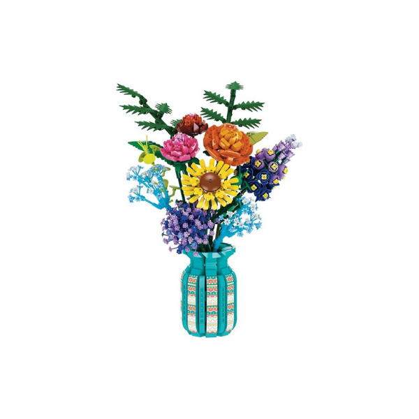 Conjunto de blocos de construção de buquê de flores FAFAFA Toys – Coleção botânica faça você mesmo