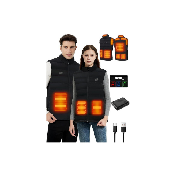 CaiQiXuan Heated Vest – 8-Zone Warmth with 10000mAh Battery, Down & Feather