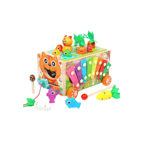 Caminhão de brinquedo de madeira Montessori para crianças pequenas | Presente educativo e empilhável