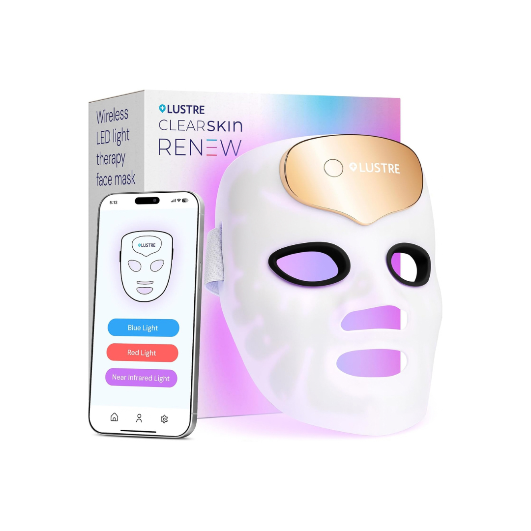 LUSTRE ClearSkin Renew Pro LED Face Mask, Red Blue & Near-Infrared Light