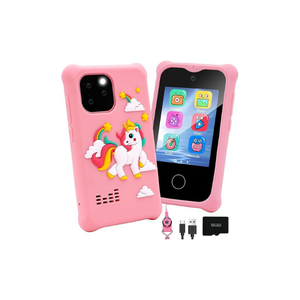 Smartphone infantil Surekuo de 2,8" para meninas, câmera dupla, jogos e música