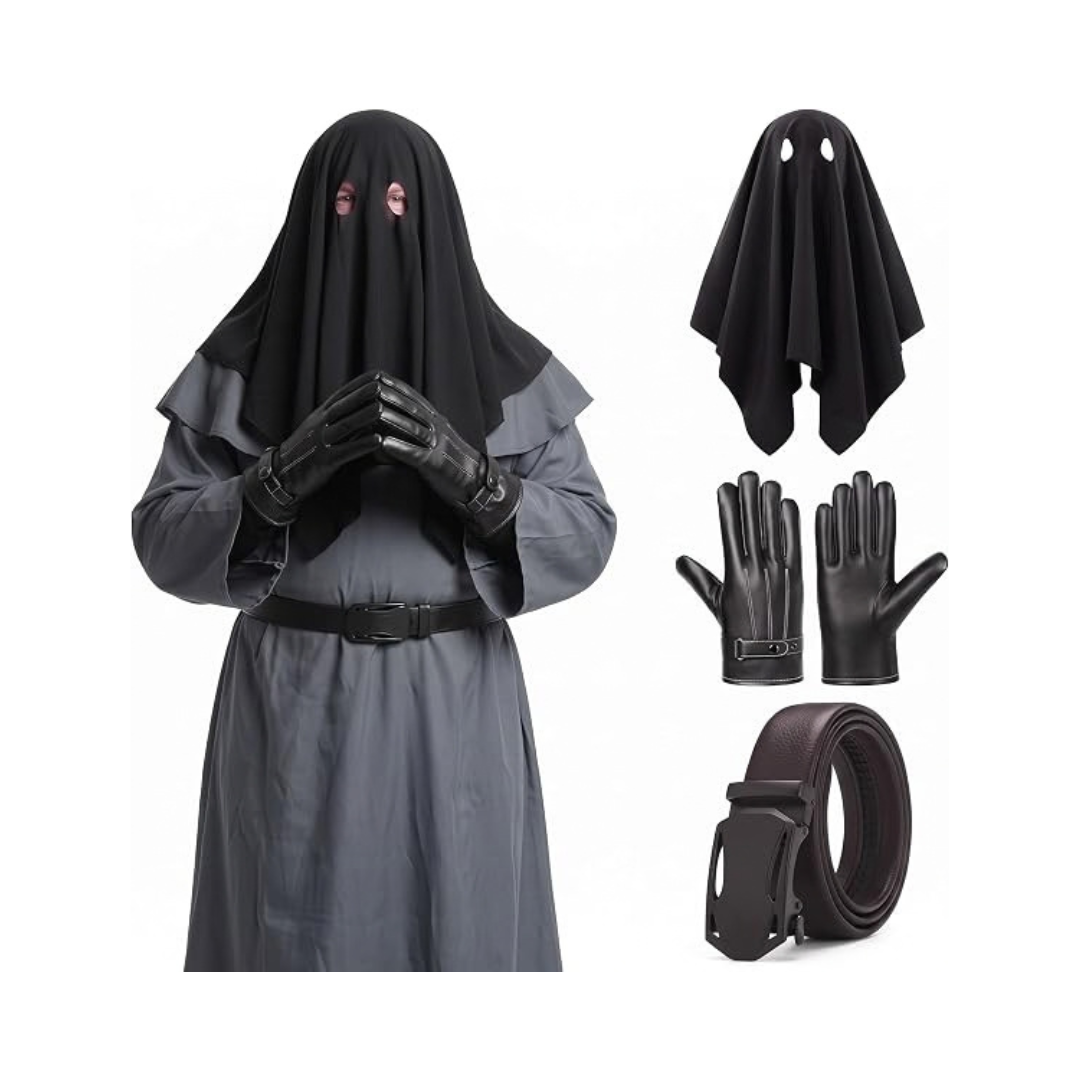 Skicuff 3-piece Halloween ogre costume accessory set with hood, gloves and belt