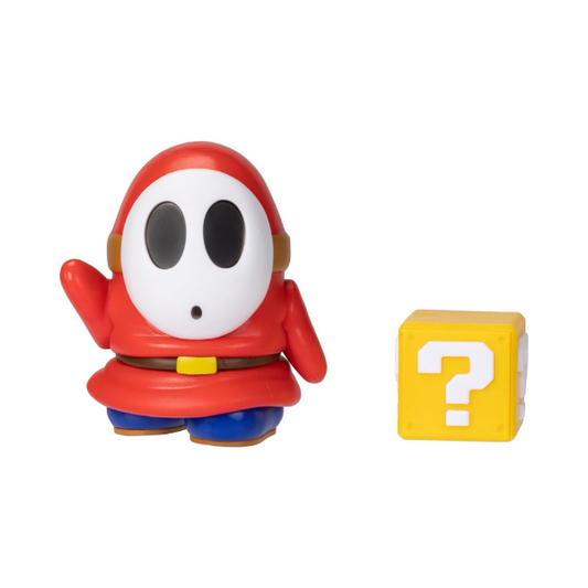 Super Mario Red Shy Guy 4 Inch Action Figure with Question Block