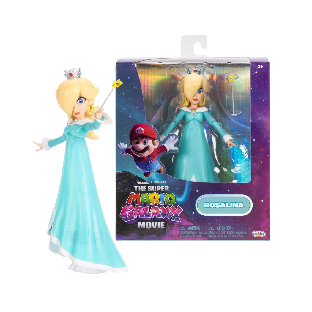 JAKKS Pacific Super Mario Galaxy Movie Rosalina 5-inch figure with wand and display stand