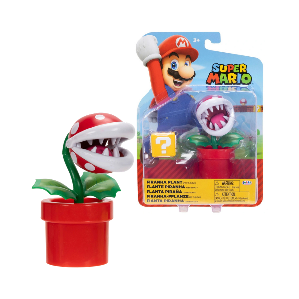 Nintendo Super Mario Piranha Plant 4" Figure with Question Block
