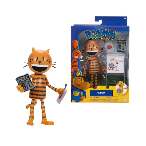 Boneco de ação Petey Dog Man de 5 polegadas – 3 acessórios – Brinquedo de personagem de filme