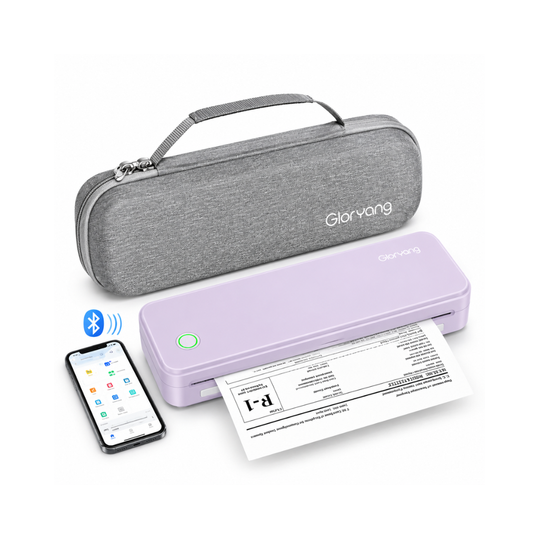 Impressora Bluetooth portátil sem tinta da Gloryang – Impressora de viagem com estojo