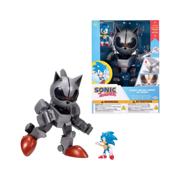 Figura Mecha Sonic de 8" com luzes, mochila a jato + Sonic de 2,5" – JAKKS Pacific