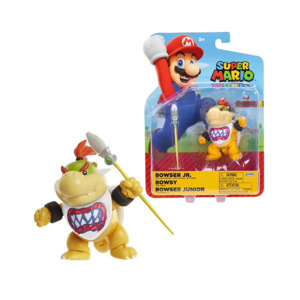 Super Mario Bowser Jr 4” Figure Jakks Pacific w/ Paint Brush Nintendo