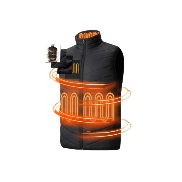 SOLJIKYE Men's Heated Vest – 6 Zones, Adjustable Heat for Outdoor Use