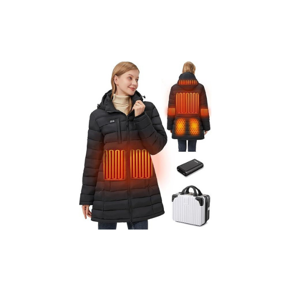 Hengriacly Women’s Heated Jacket – 8Zone Graphene Heating with Battery Pack