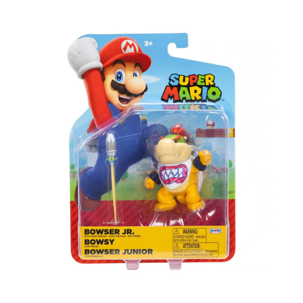Super Mario Bowser Jr 4” Figure Jakks Pacific w/ Paint Brush Nintendo