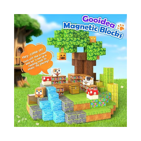 Conjunto de blocos magnéticos de 1" - Brinquedo sensorial STEM para crianças | 90 peças
