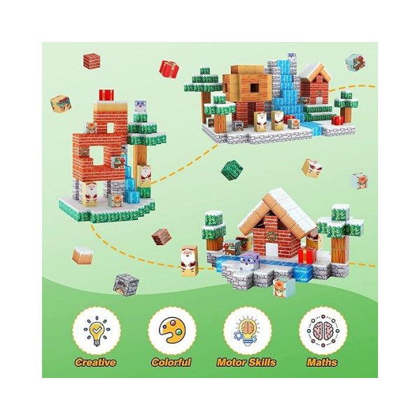Conjunto de blocos de construção HASDSAGY com 110 peças para crianças, cubos empilháveis Montessori