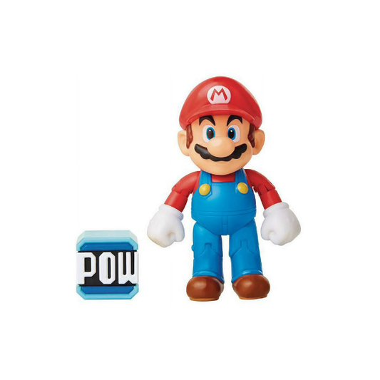 Super Mario 4 inch Articulated Action Figure with POW Block Accessory