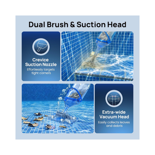 Consciot Cordless Pool Vacuum Cleaner Telescopic Pole 1100 GPH 60 Min Runtime PC15H