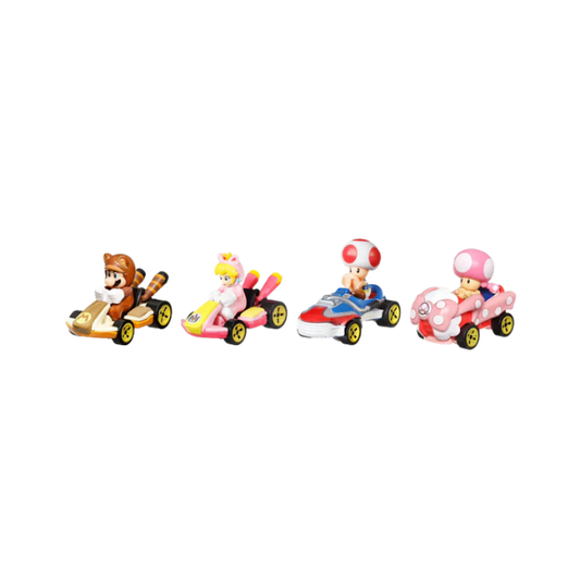 Hot Wheels Mario Kart 4-Pack 1:64 Scale Die-Cast Vehicles Collectible