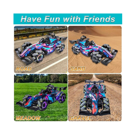 Awsoo High-Speed Stunt Racing RC Car with 360° Spins Lights & Spray