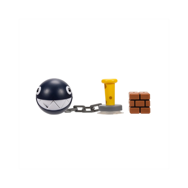 Jakks World of Nintendo Super Mario CHAIN CHOMP w Block 4" Figure NEW 2026