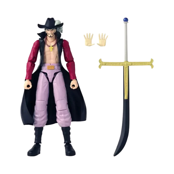 Anime Heroes One Piece Dracule Mihawk Figure – 6.5-Inch Bandai Collectible