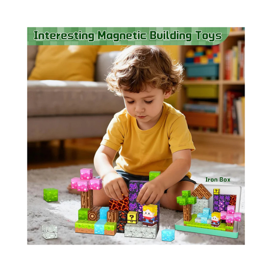 OUGUI 60-Piece Magnetic Blocks Toy Set for Kids Ages 4-8 STEM Learning Fun