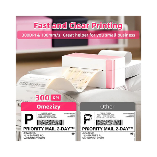 Omezizy WiFi Shipping Label Printer 4x6 – 300DPI Wireless Thermal Printer
