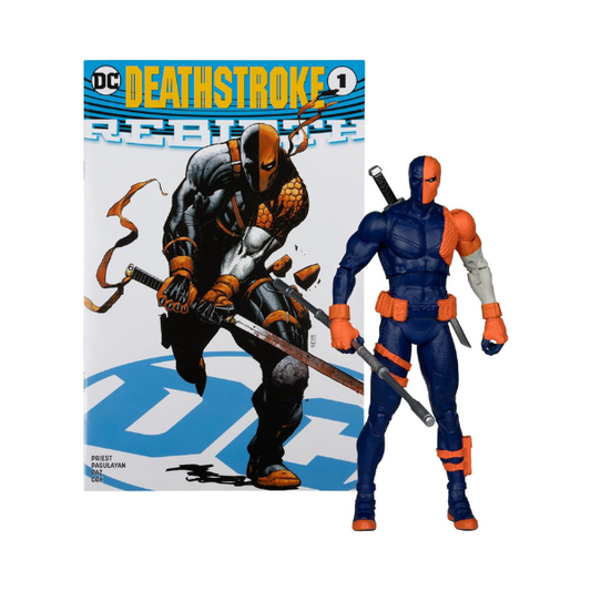 DC Direct Page Punchers Deathstroke DC Rebirth Figure With Comic McFarlane
