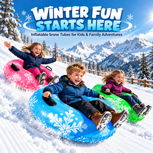 ZMLM 36" Snow Tube Sled for Kids & Adults, Inflatable PVC Winter Sled