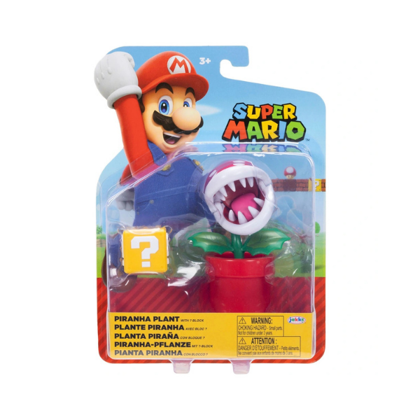 Nintendo Super Mario Piranha Plant 4" Figure with Question Block