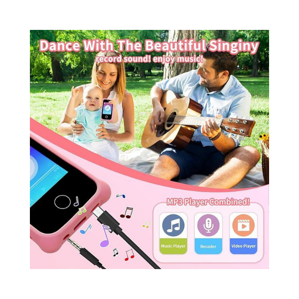 Smartphone infantil Surekuo de 2,8" para meninas, câmera dupla, jogos e música
