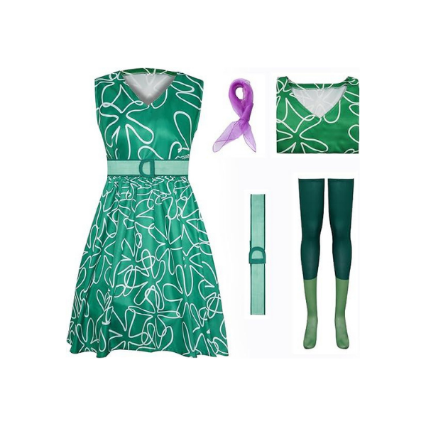JOYEAR Green Cosplay Dress for Halloween & Role-Playing, Silk Fabric
