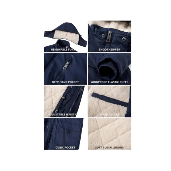 MaxByc Men's Hooded Winter Cotton Coat Puffer Jacket with Faux Fur Lining XL