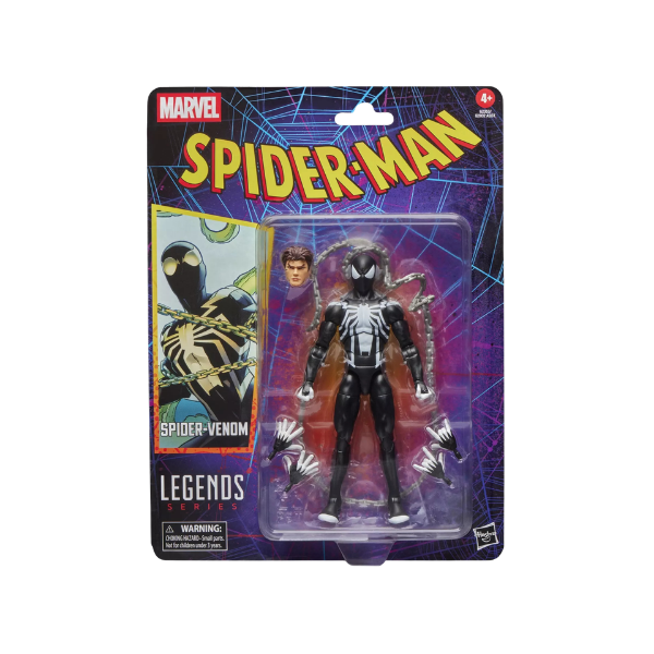 Marvel Legends Spider-Man Retro Card Spider-Venom Action Figure Hasbro
