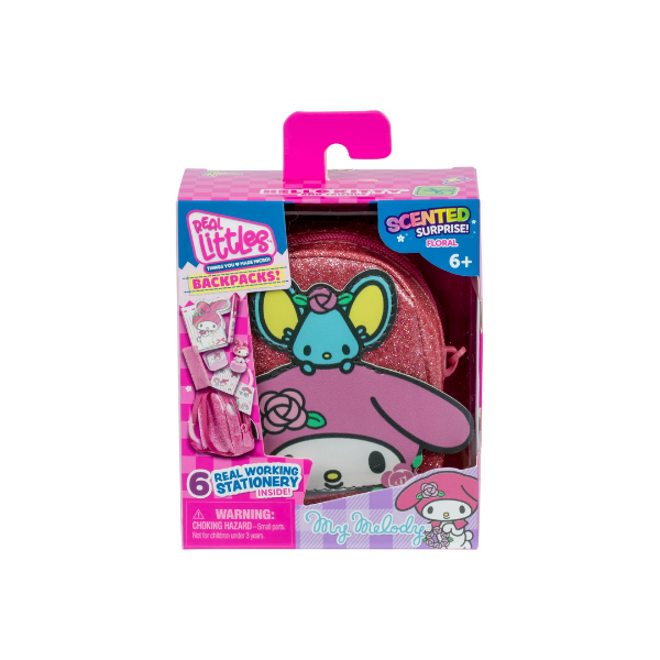 Mochila Sanrio My Melody Mini da Real Littles – Surpresa com aroma floral!