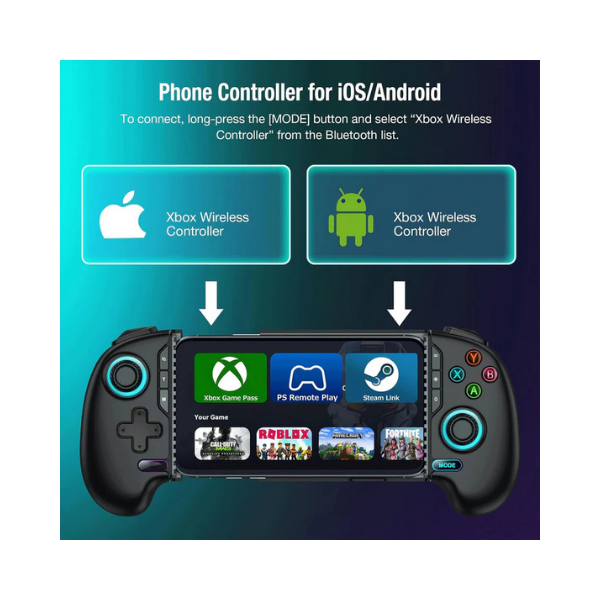 AXYBCOOL Mobile Wireless Game Controller with Hall Joystick RGB