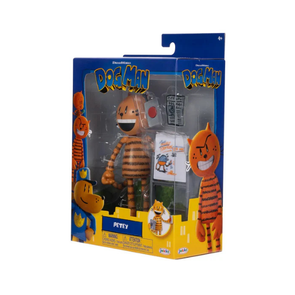 Boneco de ação Petey Dog Man de 5 polegadas – 3 acessórios – Brinquedo de personagem de filme