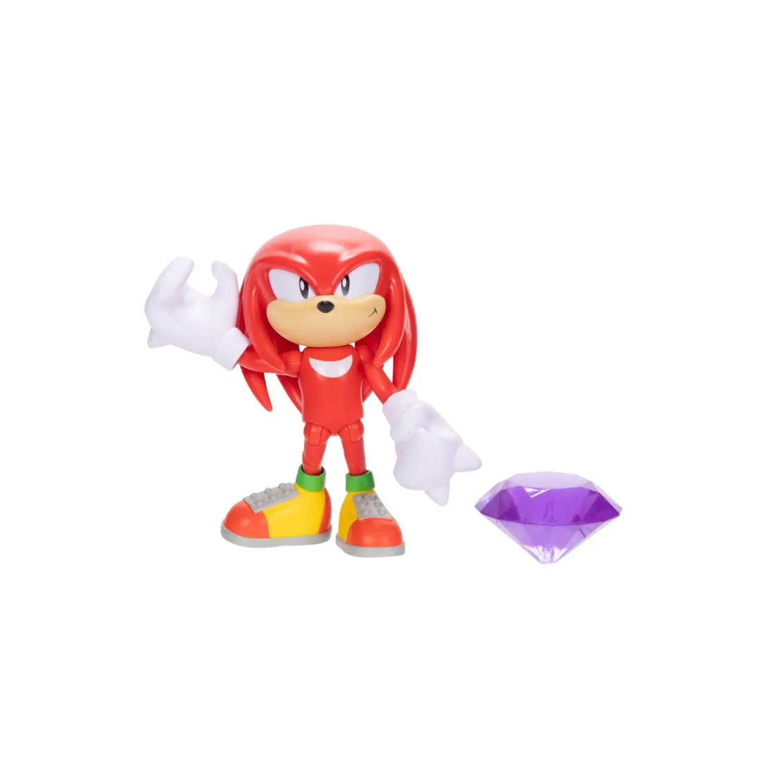 Sonic 35th Anniversary Classic Knuckles 4in Figure Purple Chaos Emerald JAKKS