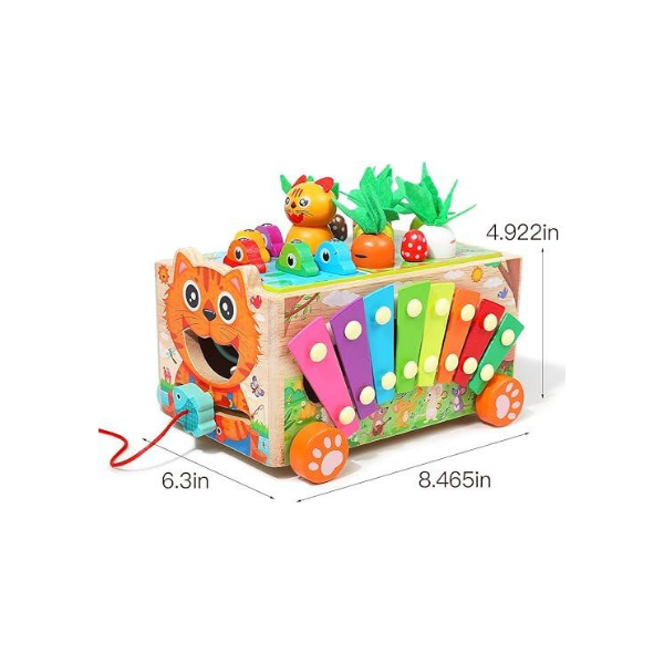 Caminhão de brinquedo de madeira Montessori para crianças pequenas | Presente educativo e empilhável