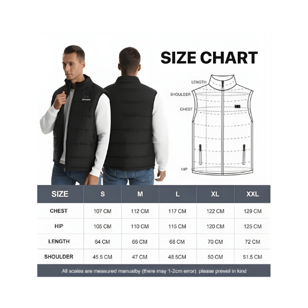 SNOW DEER Heated Vest 5-Zone Carbon Fiber Battery Warm Winter Jacket