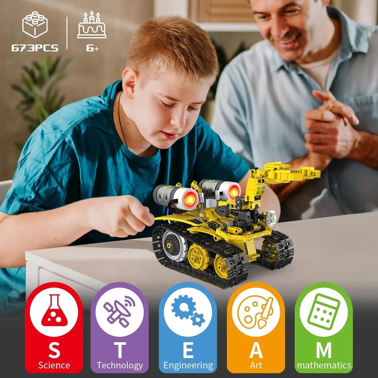 5-in-1 Remote Control STEM Robot Kit – Eco-Friendly, App-Controlled, 673PCS - Logan's Toy Chest