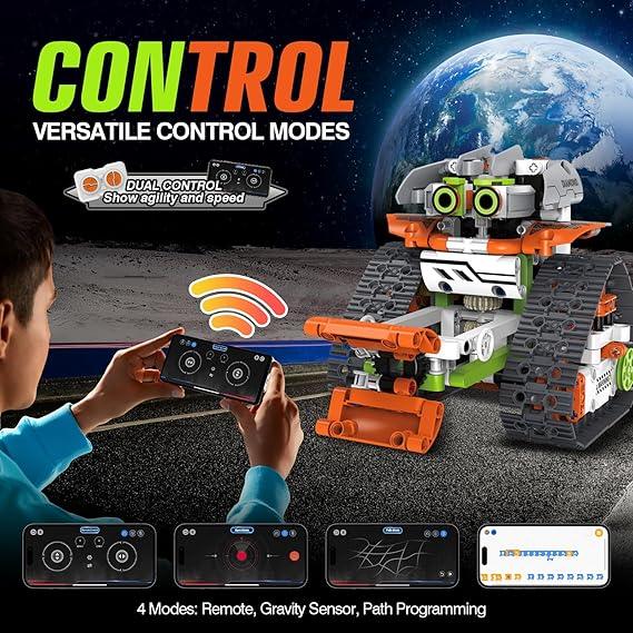 5-in-1 STEM Robot Building Kit for Kids – Remote & APP Controlled, 539pcs - Logan's Toy Chest