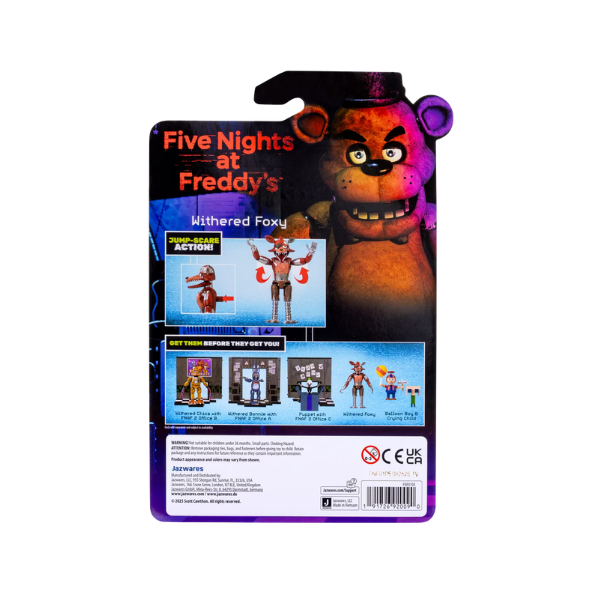 Five Nights at Freddy’s Withered Foxy 5-Inch Jazwares Action Figure with Glow-in-the-Dark Eyes & Jumpscare Feature