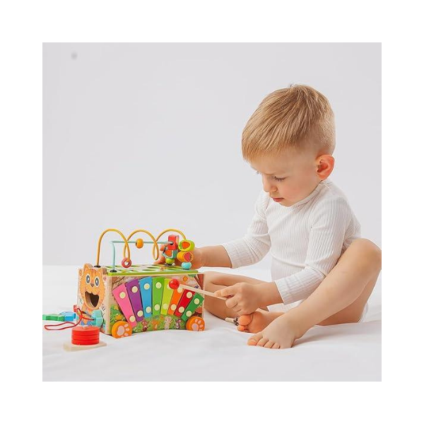 Caminhão de brinquedo de madeira Montessori para crianças pequenas | Presente educativo e empilhável
