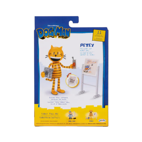 Boneco de ação Petey Dog Man de 5 polegadas – 3 acessórios – Brinquedo de personagem de filme