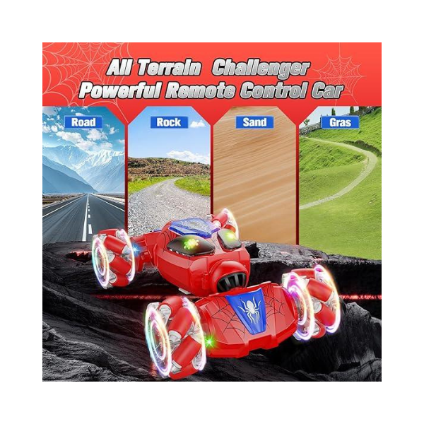 Carro de acrobacias com controle remoto e sensor de gestos – drift 360°, diversão off-road