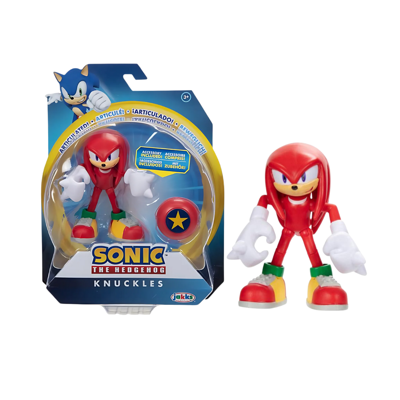 Sonic the Hedgehog Knuckles 4" Action Figure with Star Spring – Jakks Pacific