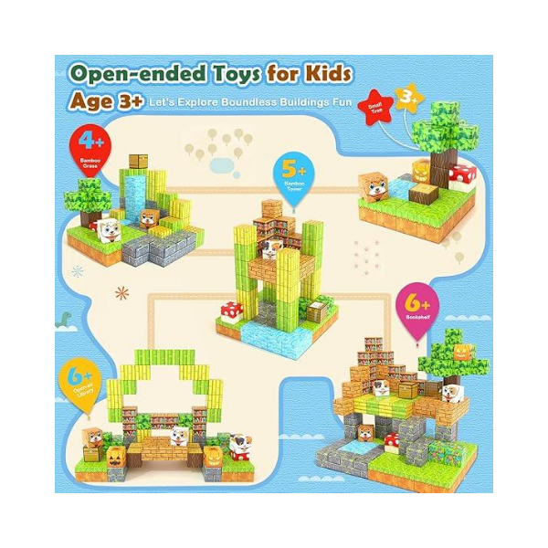 Conjunto de blocos magnéticos de 1" - Brinquedo sensorial STEM para crianças | 90 peças